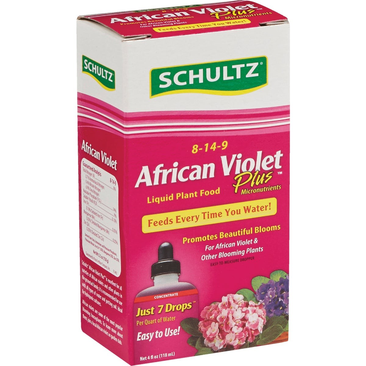 Schultz 4 Oz. Concentrate 8-14-9 African Violet Liquid Plant Food Plus SPF44900