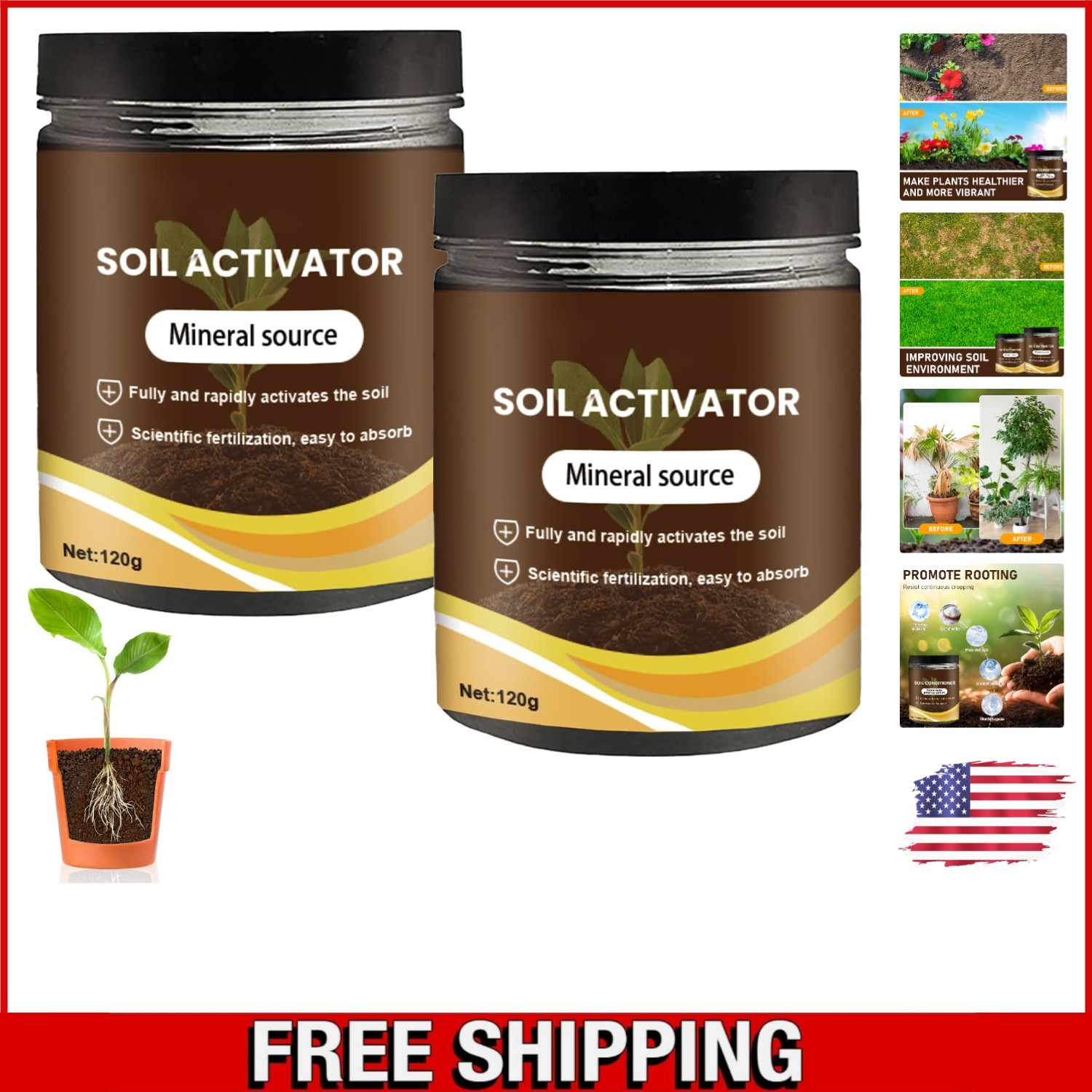 Soil Activator & Liquid Fertilizer – 2 Bottles 1000ml for Vibrant Growth