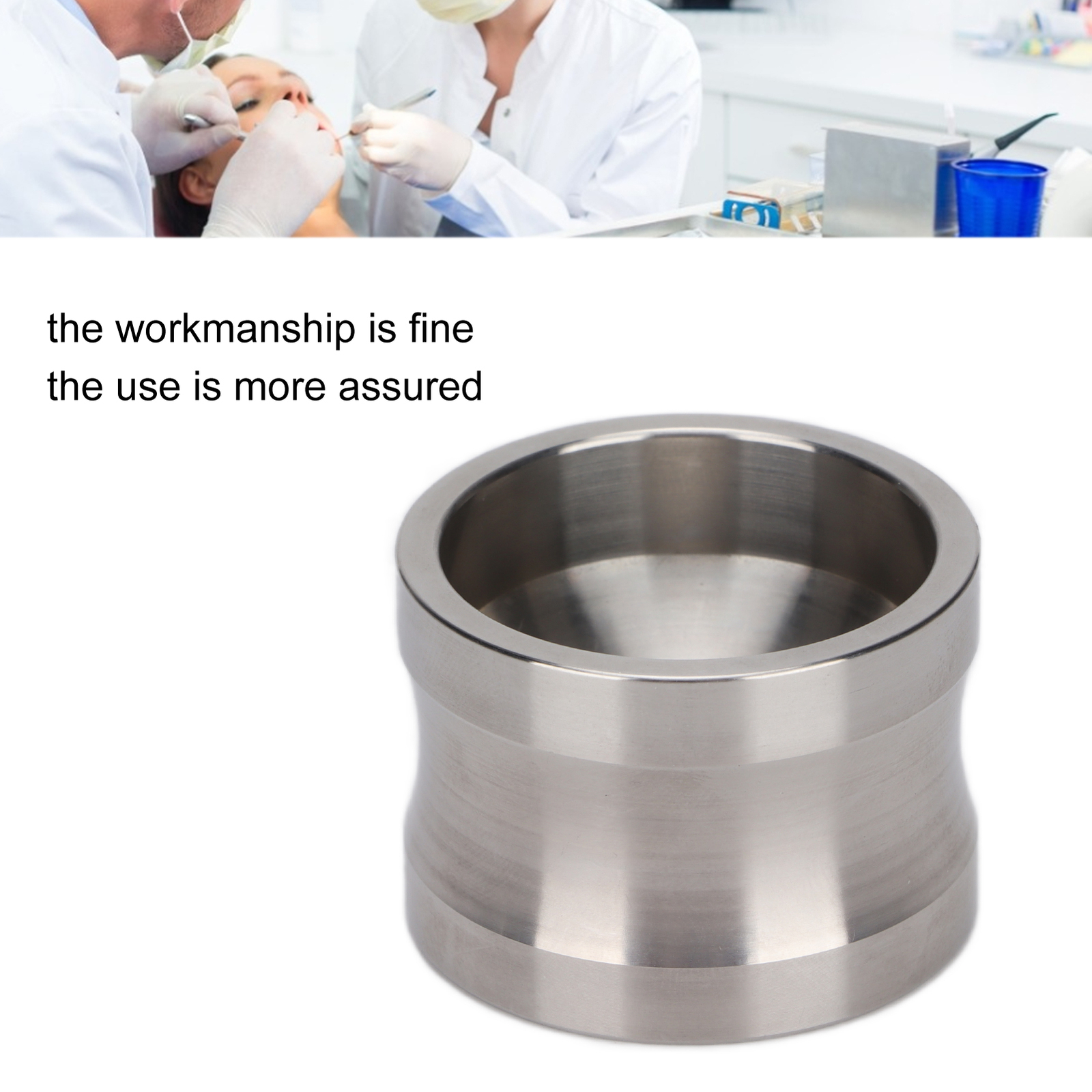 Dental Bone Meal Cup Stainless Steel Matte Uncoated Sturdy Anti Oxidation