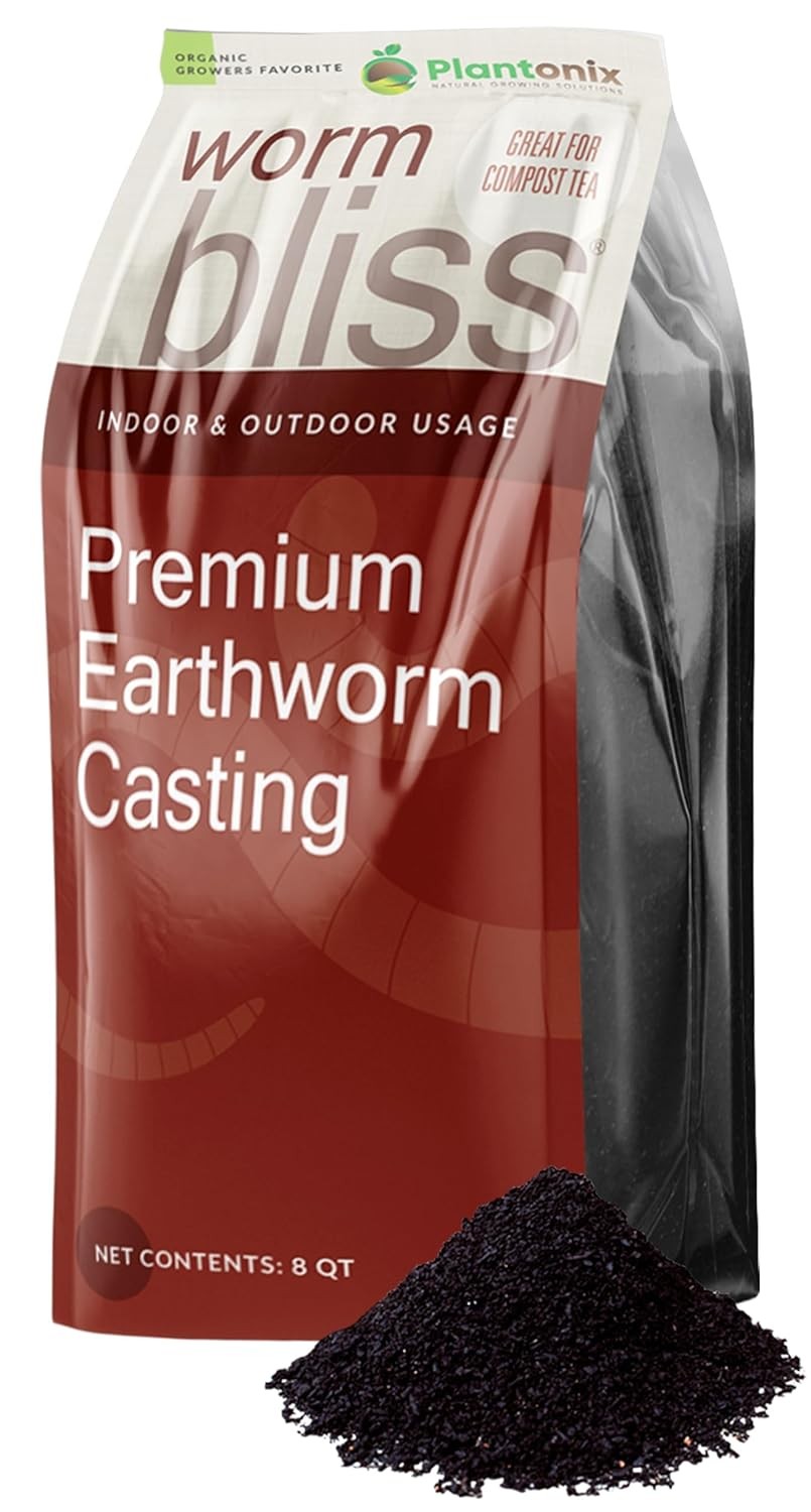 OMRI-Listed Organic Worm Castings 8 Qts for Indoor Outdoor Plants Gardening