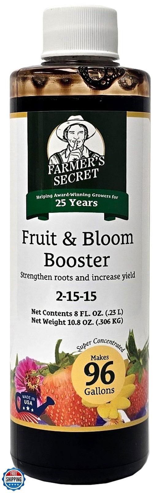 Farmer’s Secret Fruit and Bloom Booster Fertilizer (8oz) – Super Concentrated