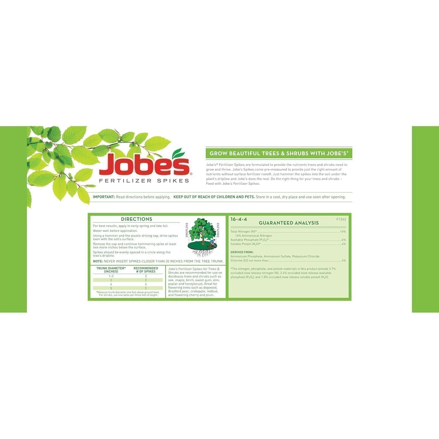 Jobe’s Slow Release Tree and Shrub Fertilizer Spikes, Easy Plant Care for…