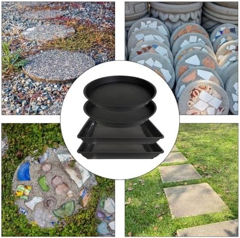 Round Stepping Stone Molds, 4 Size Cement Paver Molds for Concrete 12.7” 13.2”