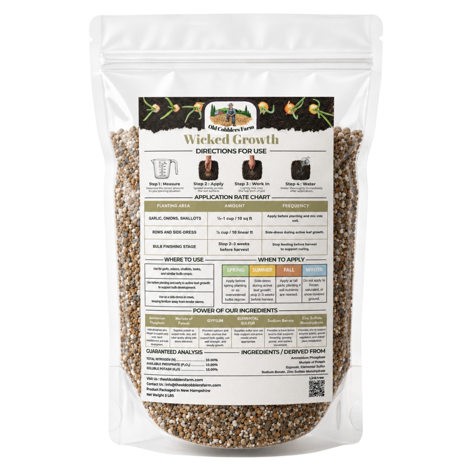 Old Cobblers Farm™ Wicked Growth Garlic + Onion Fertilizer