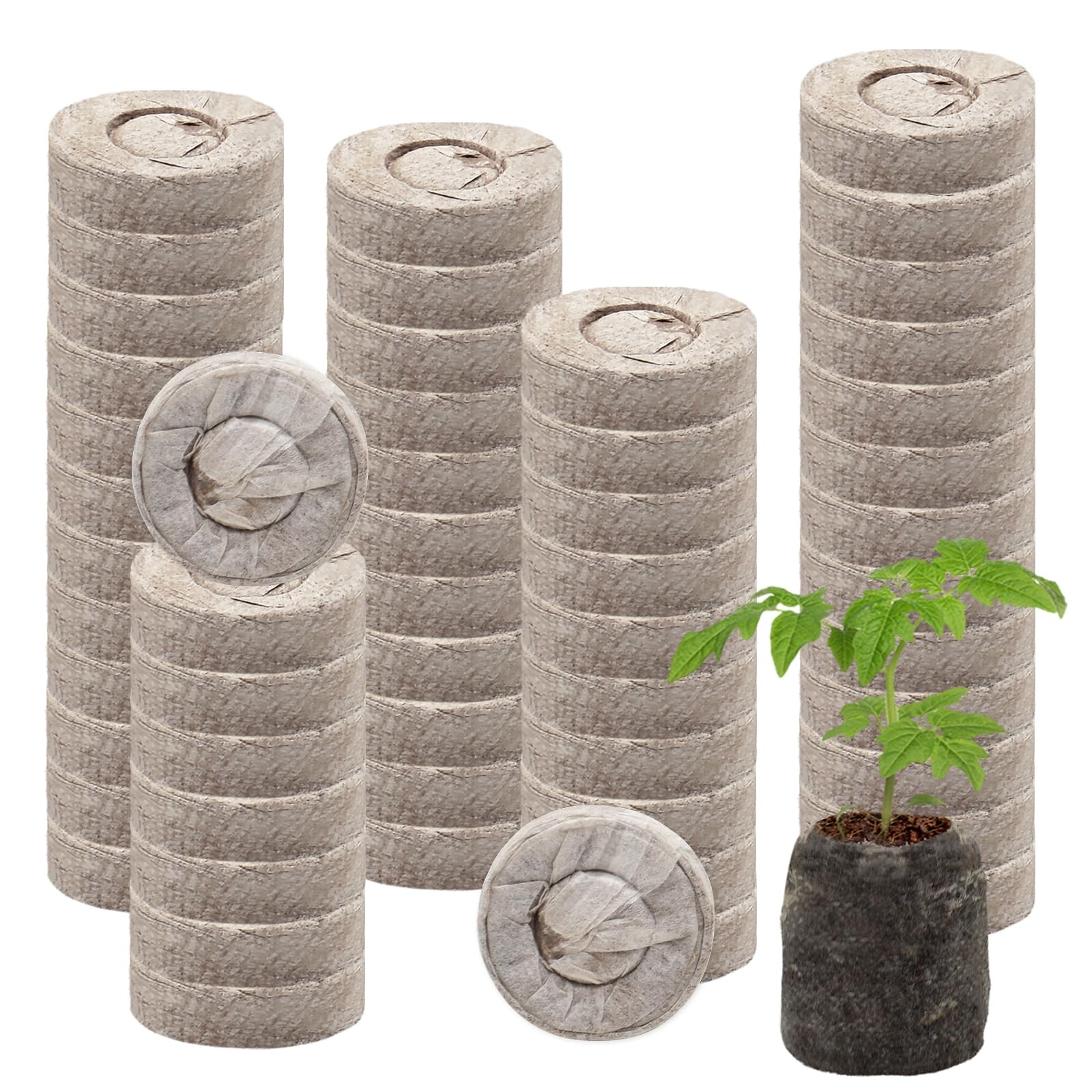 55PCS 30mm Peat Pellets Seed Starter Pods for Flowers Vegetables Herbs Seedlings