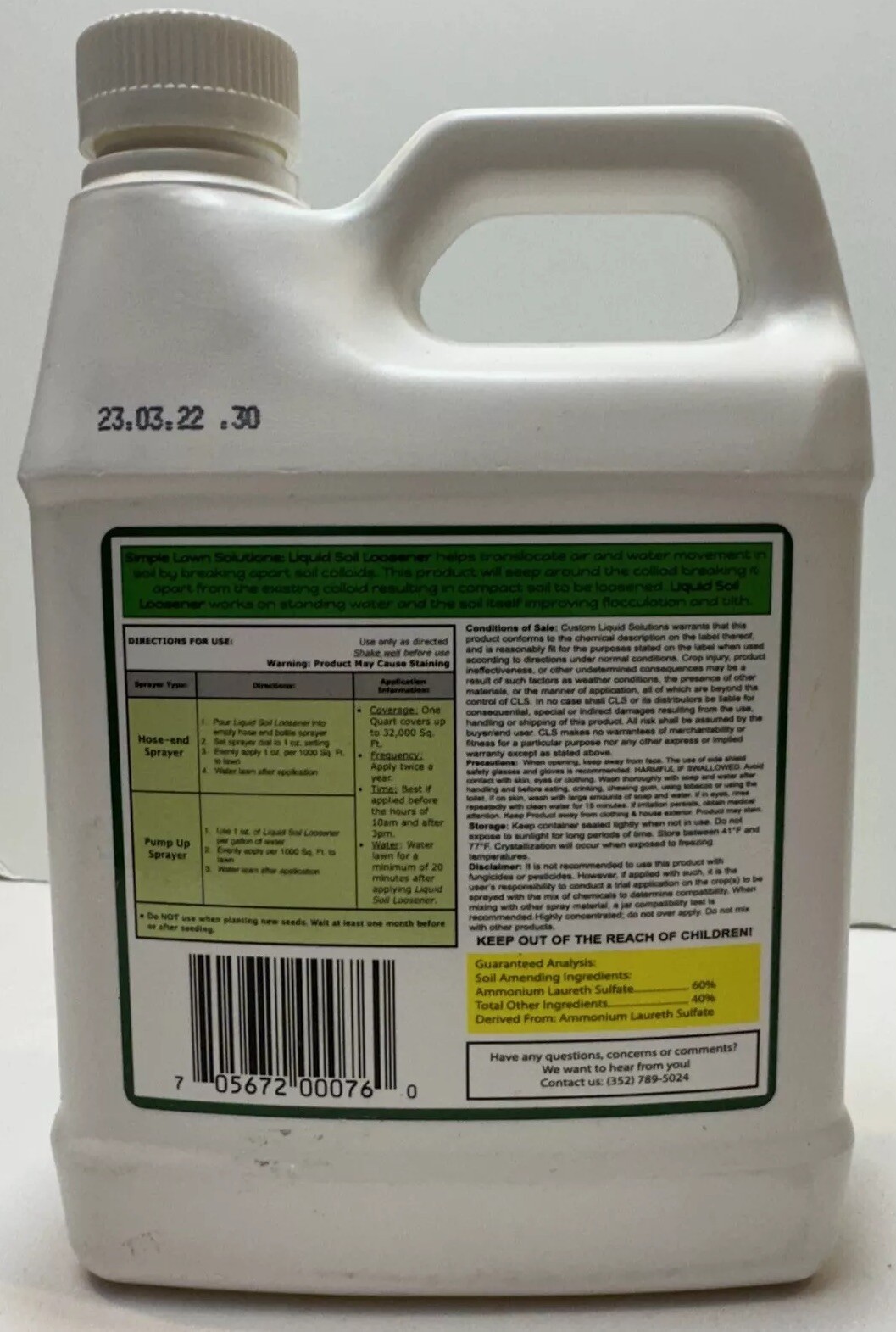 Simple Lawn Solutions Liquid Soil Loosener Liquid Aeration 1 Quart 32 Oz.