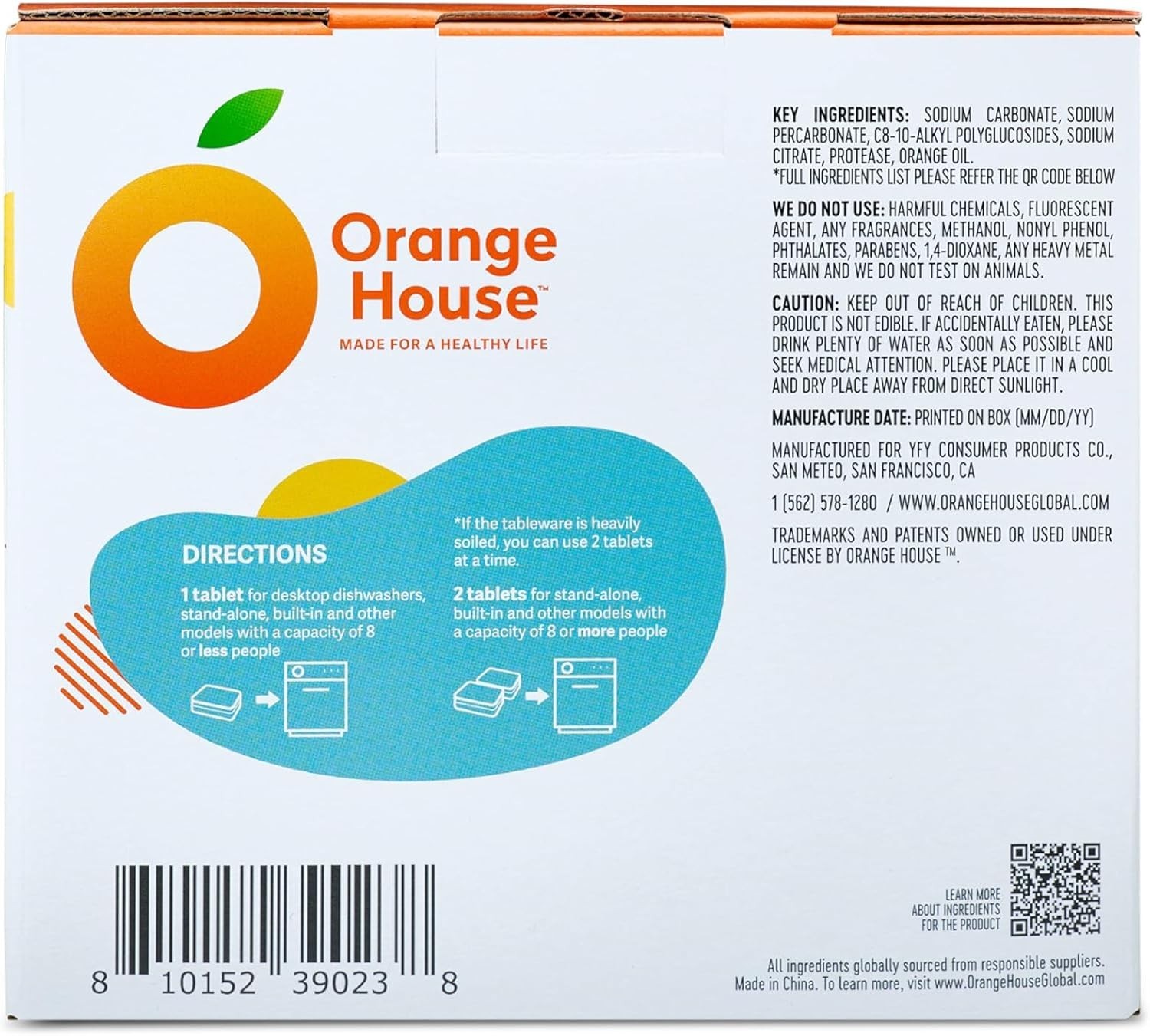 Plant Based Dishwasher Tabs 56 Count | 100% Food Grade Orange Oil, Deep Clean…