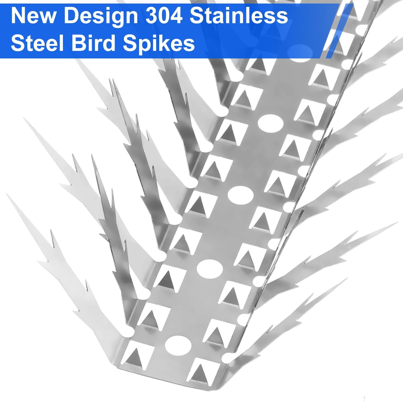 Bird Spikes, 5 FT Stainless Steel Bird Deterrent Spikes, Pigeon Spikes for Ou…