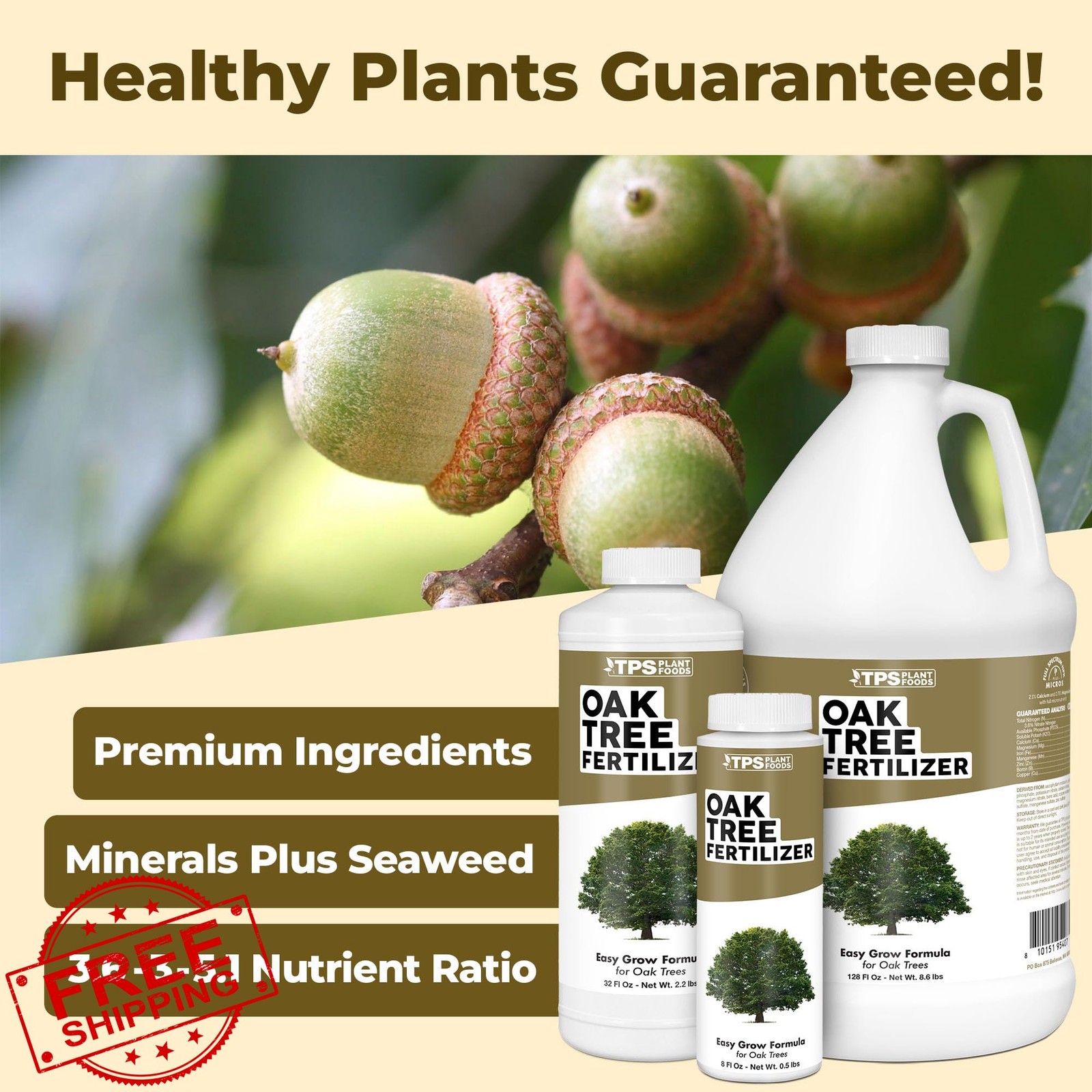 Oak Tree Fertilizer Liquid Plant Food 1 Gallon 128 oz Complete Nutrition