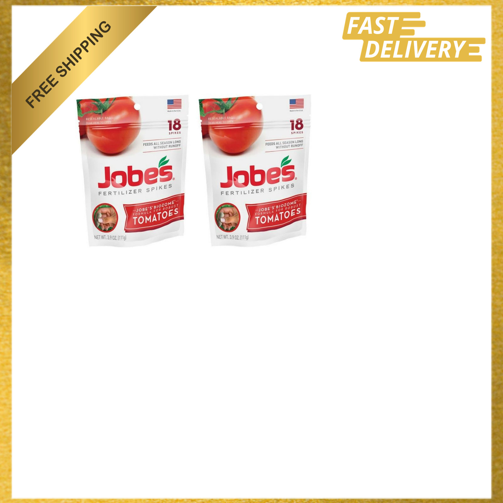 Tomato Fertilizer Spikes 6-18-6 Fast Release Soil Nourishment 18 Spikes Per Pack