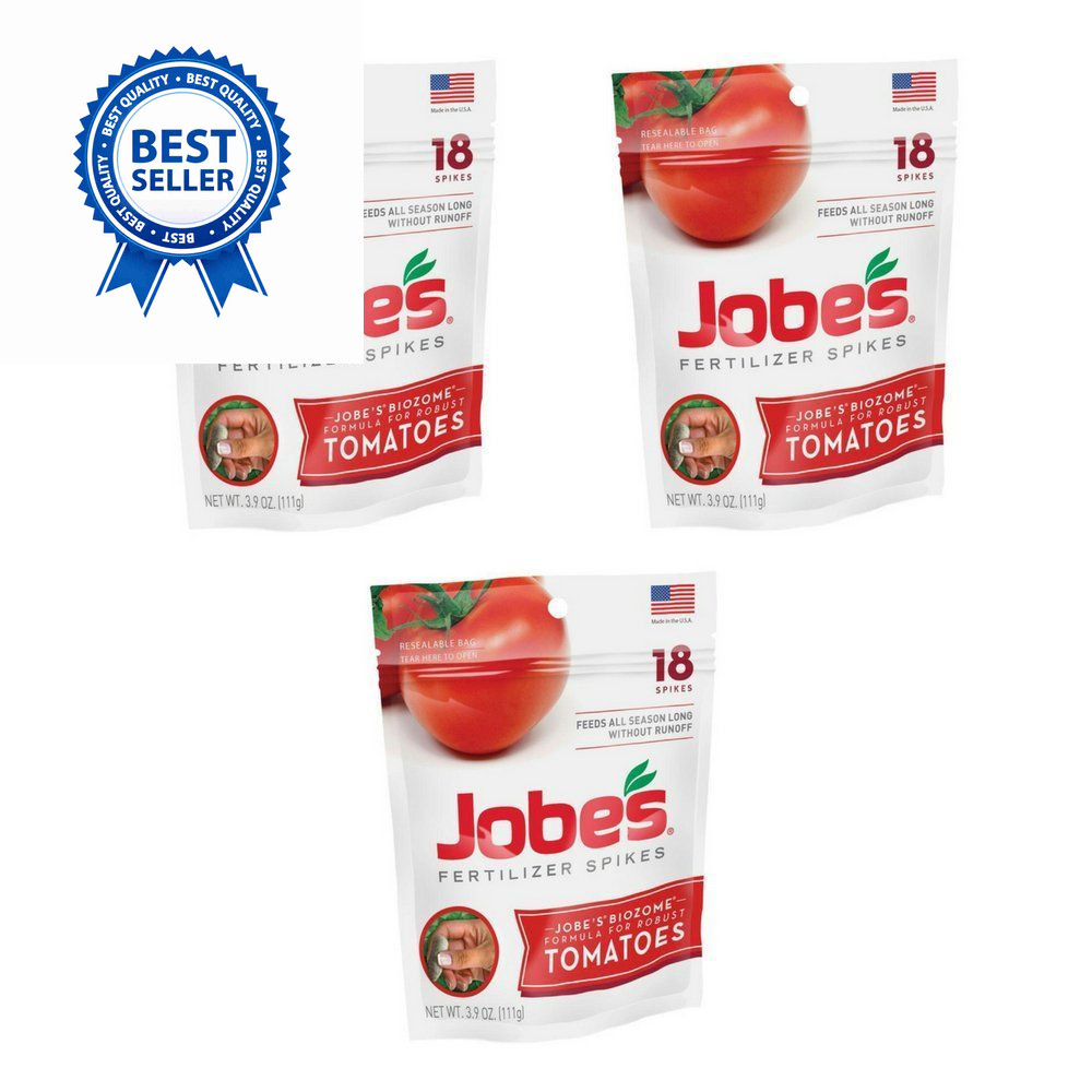 Jobe’s Tomato Fertilizer 3 Packages (18 Spikes), 3 Spikes)