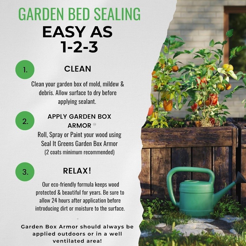 Natural Wood Sealer Raised Garden Beds Non-Toxic Plant Safe Multi-Purpose Use