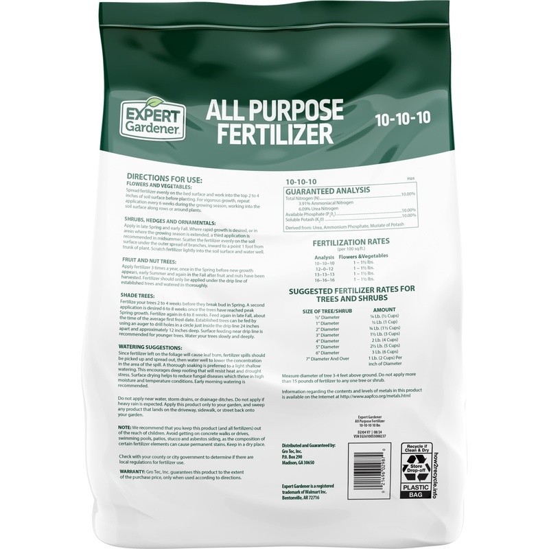 All Purpose Plant Fertilizer 10-10-10 Quick Release Trees Shrubs Flowers 10 lb