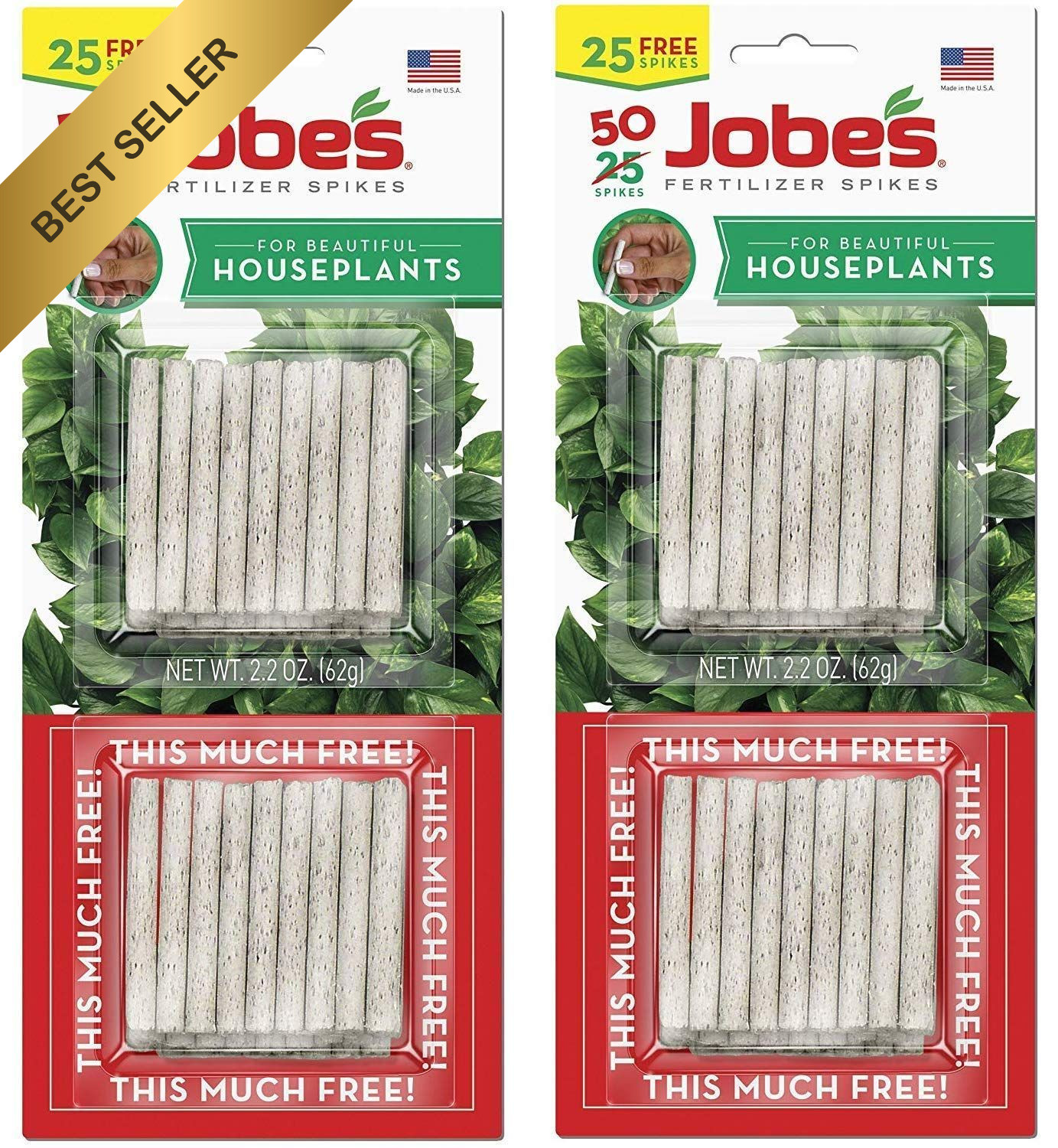 Jobe’s Houseplant Fertilizer Food Spikes 50 Pack Model 5001T Indoor Plant Care