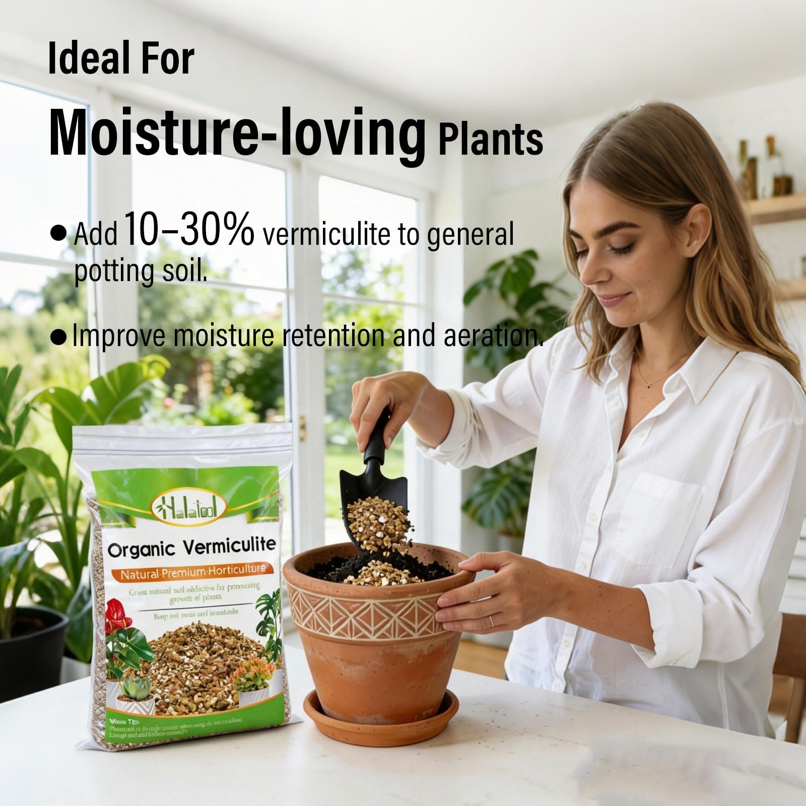 Halatool Soil Amendment 2QT Vermiculite for Plants Gardening Indoor Natural P…