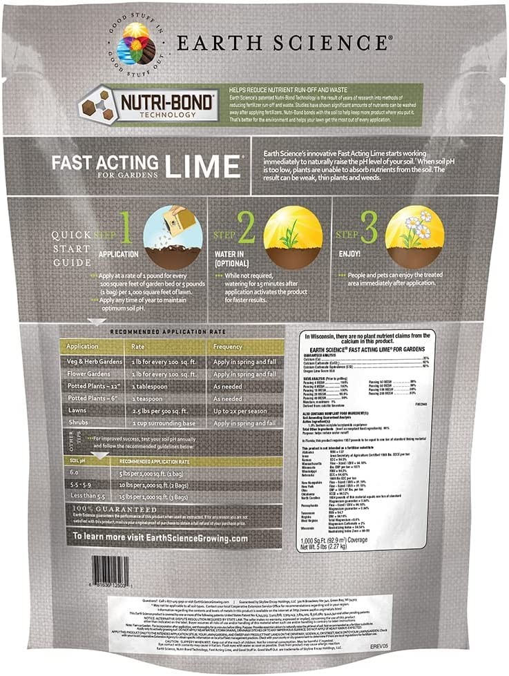 Fast Acting Lime Granules 5lb Raise Soil pH & Enhance Lawn Growth