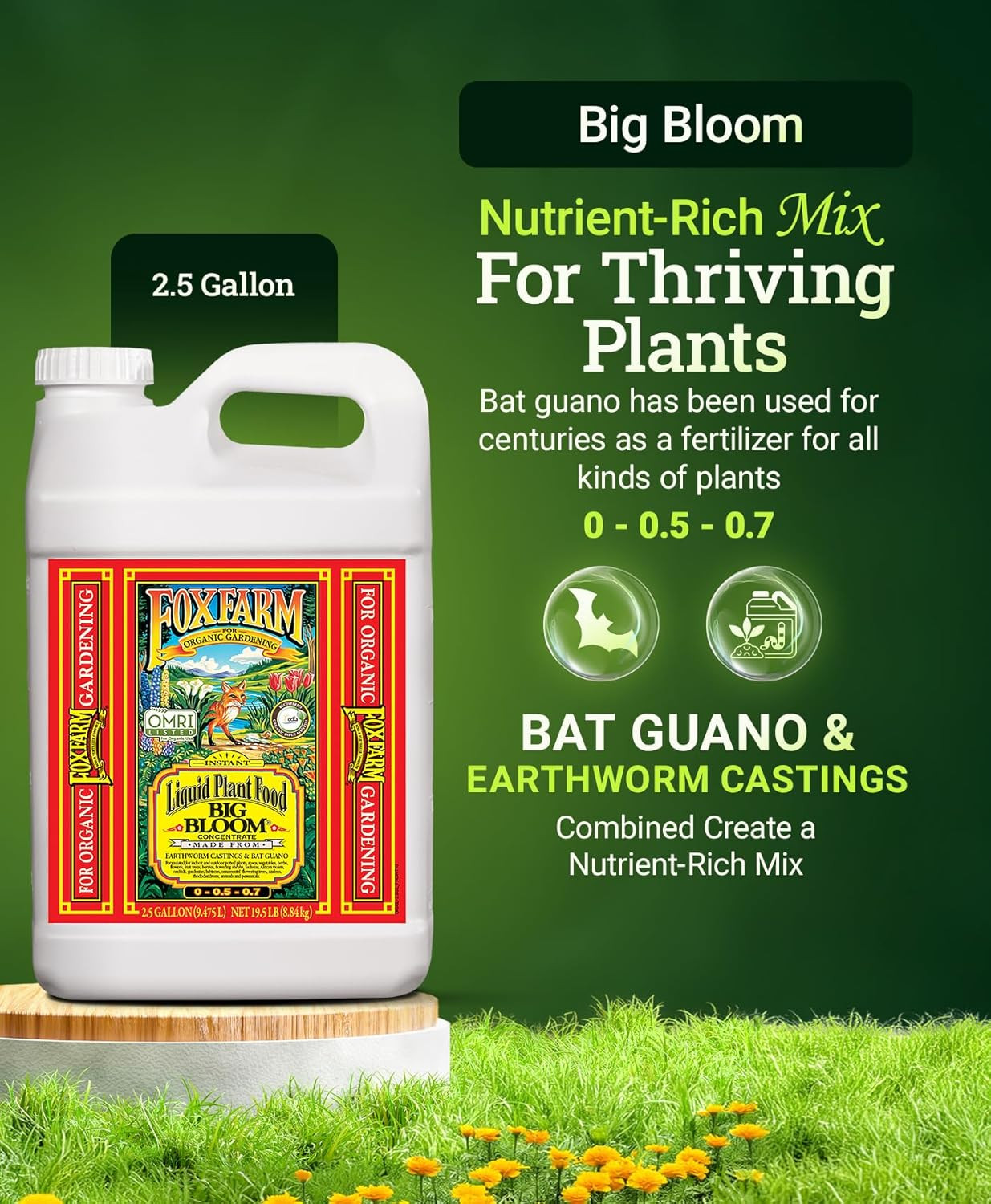 Fox Farm Big Bloom Liquid Plant Food – Organic Bloom Fertilizer for Flowering &