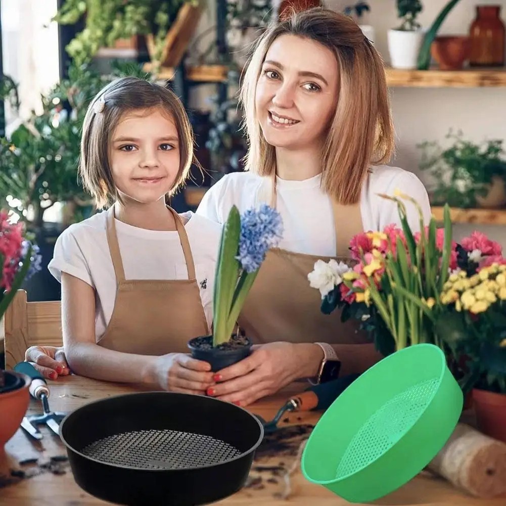 Garden Soil Sieve Plastic Compost Riddle Mesh Soil Stone Separator Screen_New