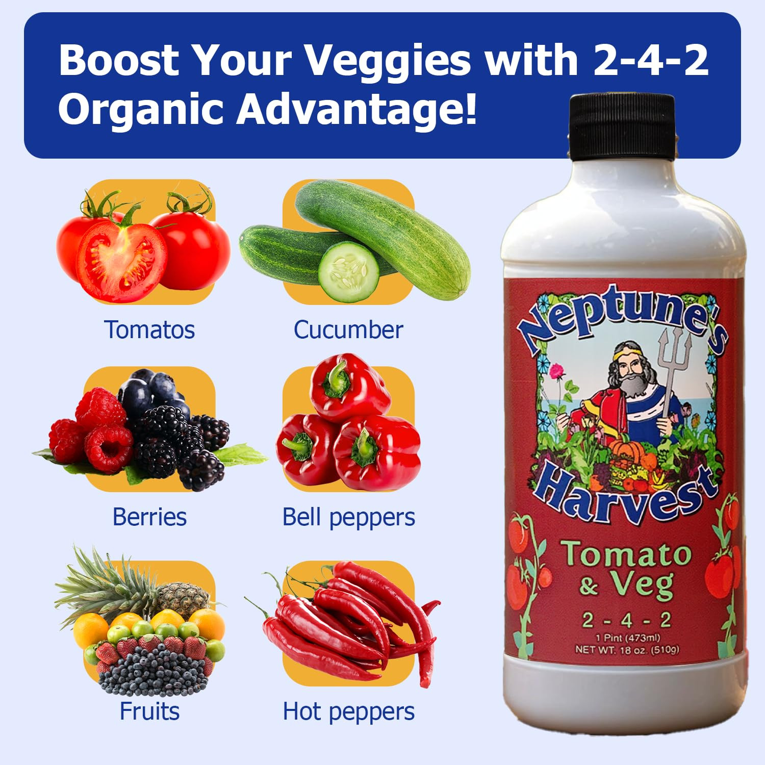 Natural Tomato & Vegetable Organic, OMRI Plant Food 18 Oz Con