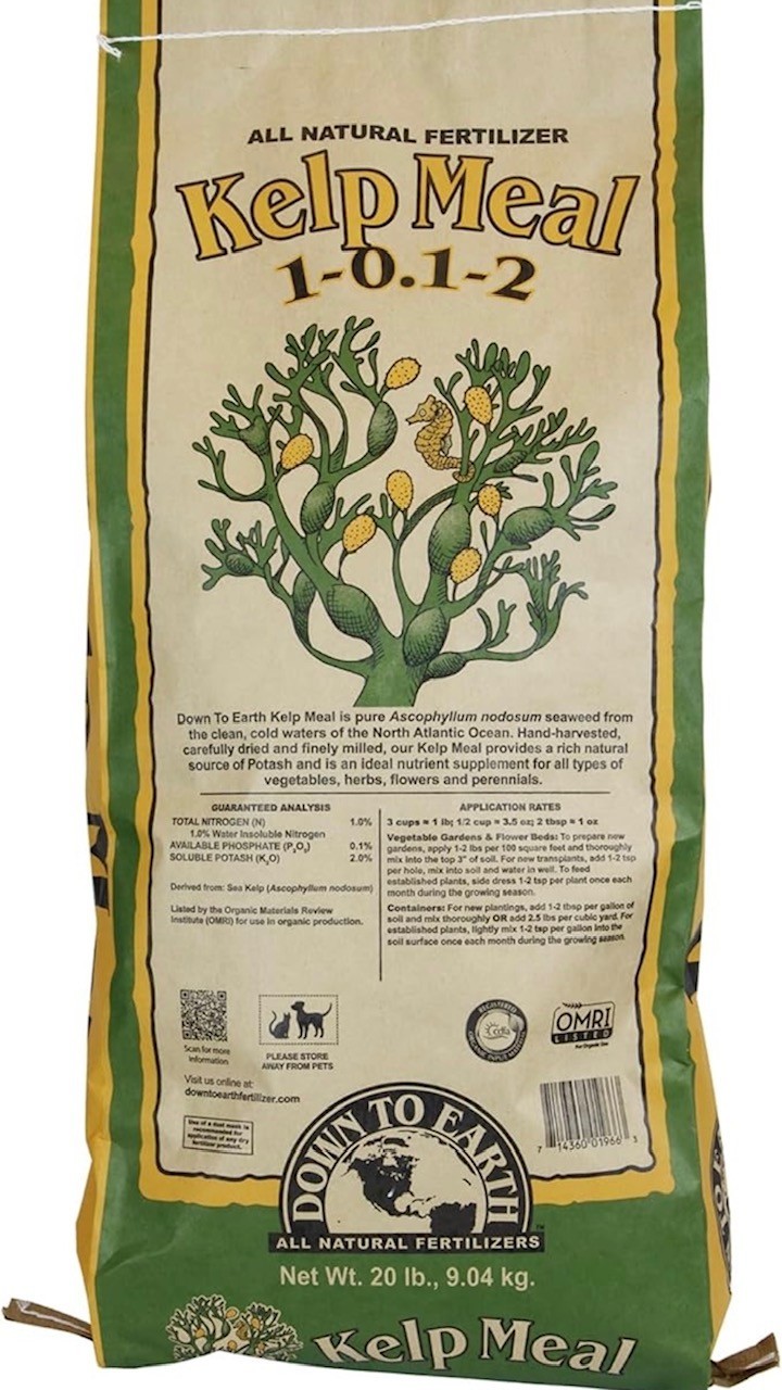 Down To Earth Organic Kelp Meal 1-0.1-2 All-Natural Fertilizer, 20 lbs