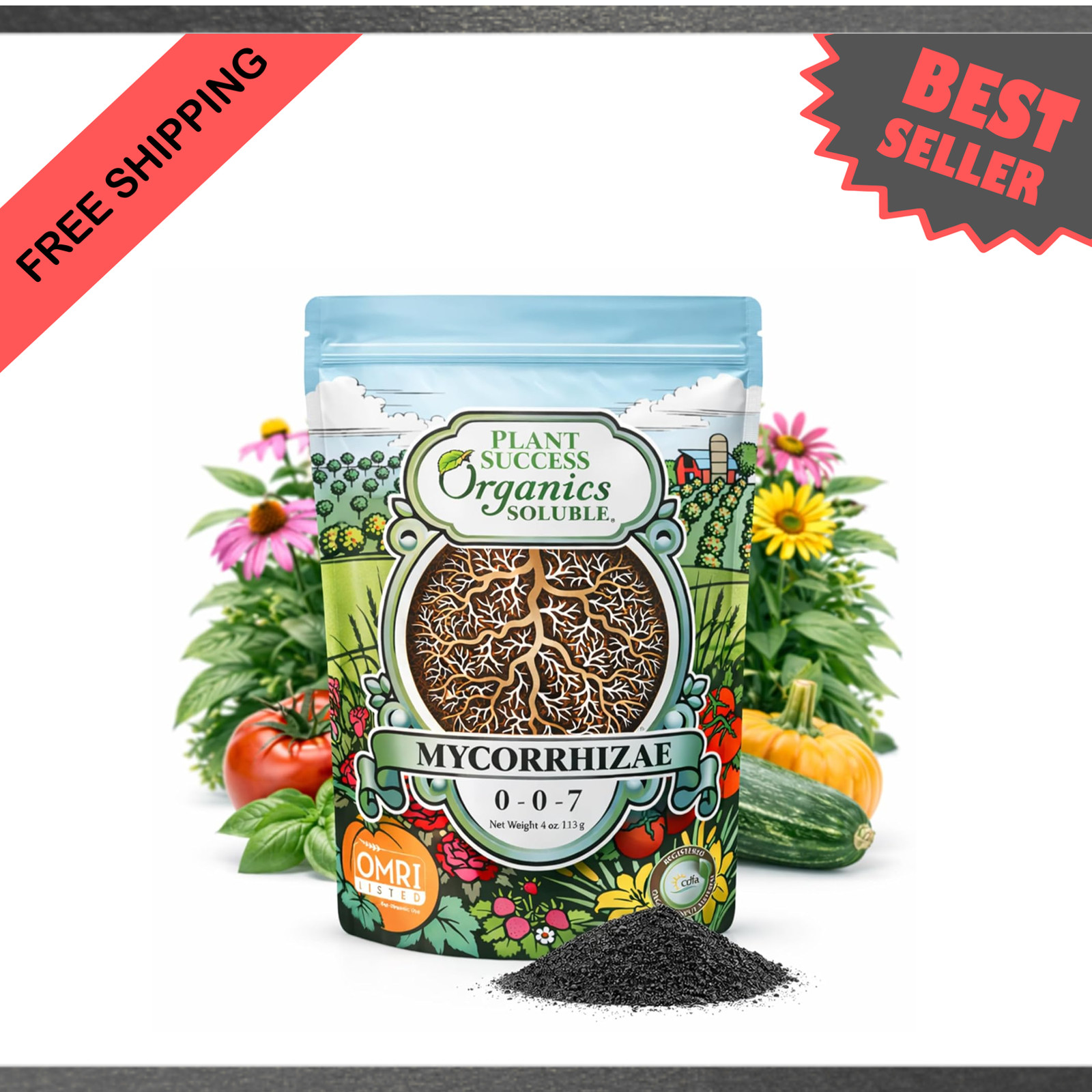 Mycorrhizal Fungi Organic Root Enhancer 20 Strain OMRI Edible Plants Soil Coco