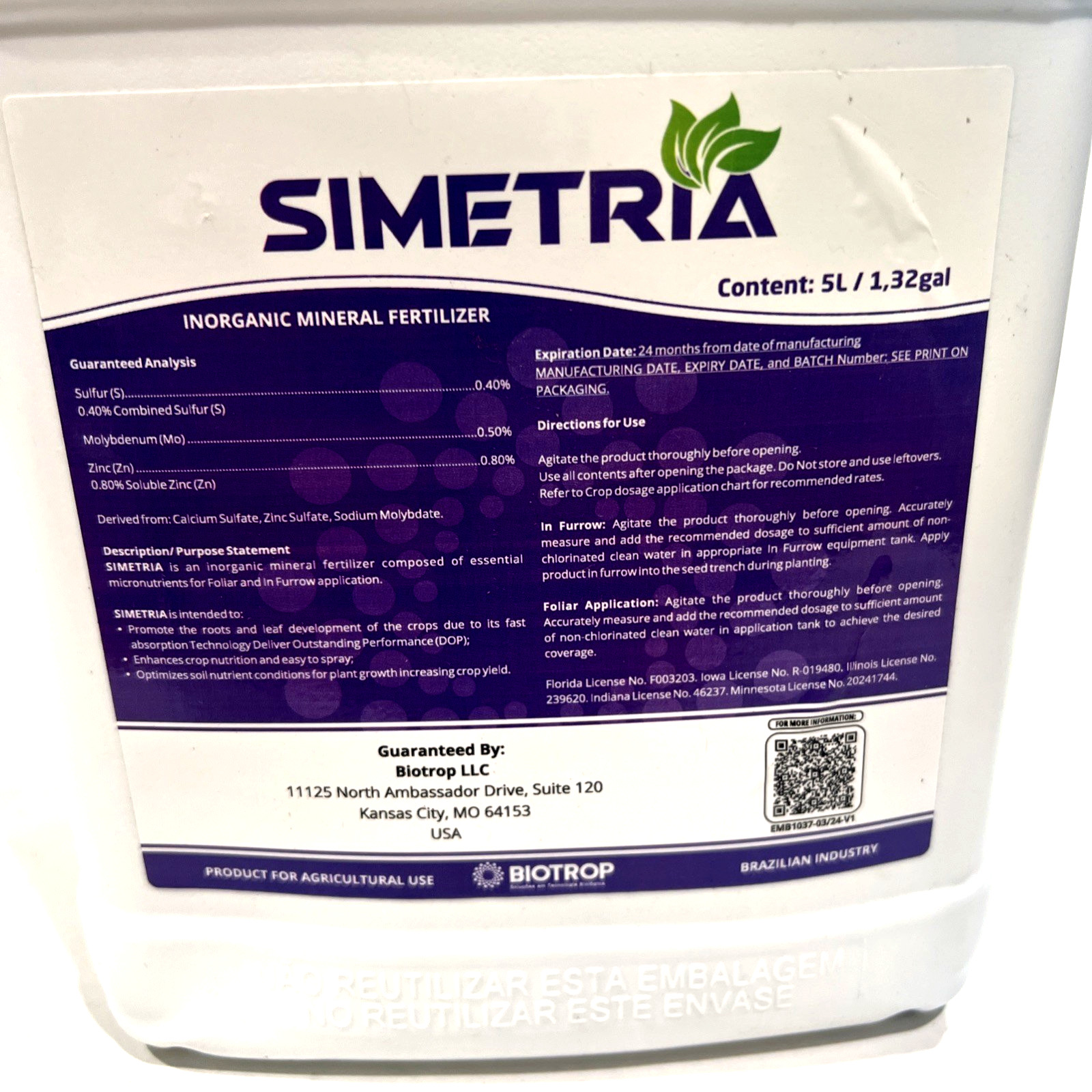 Simetria Inorganic Mineral Fertilizer 5L (EXP 22/03/2026)