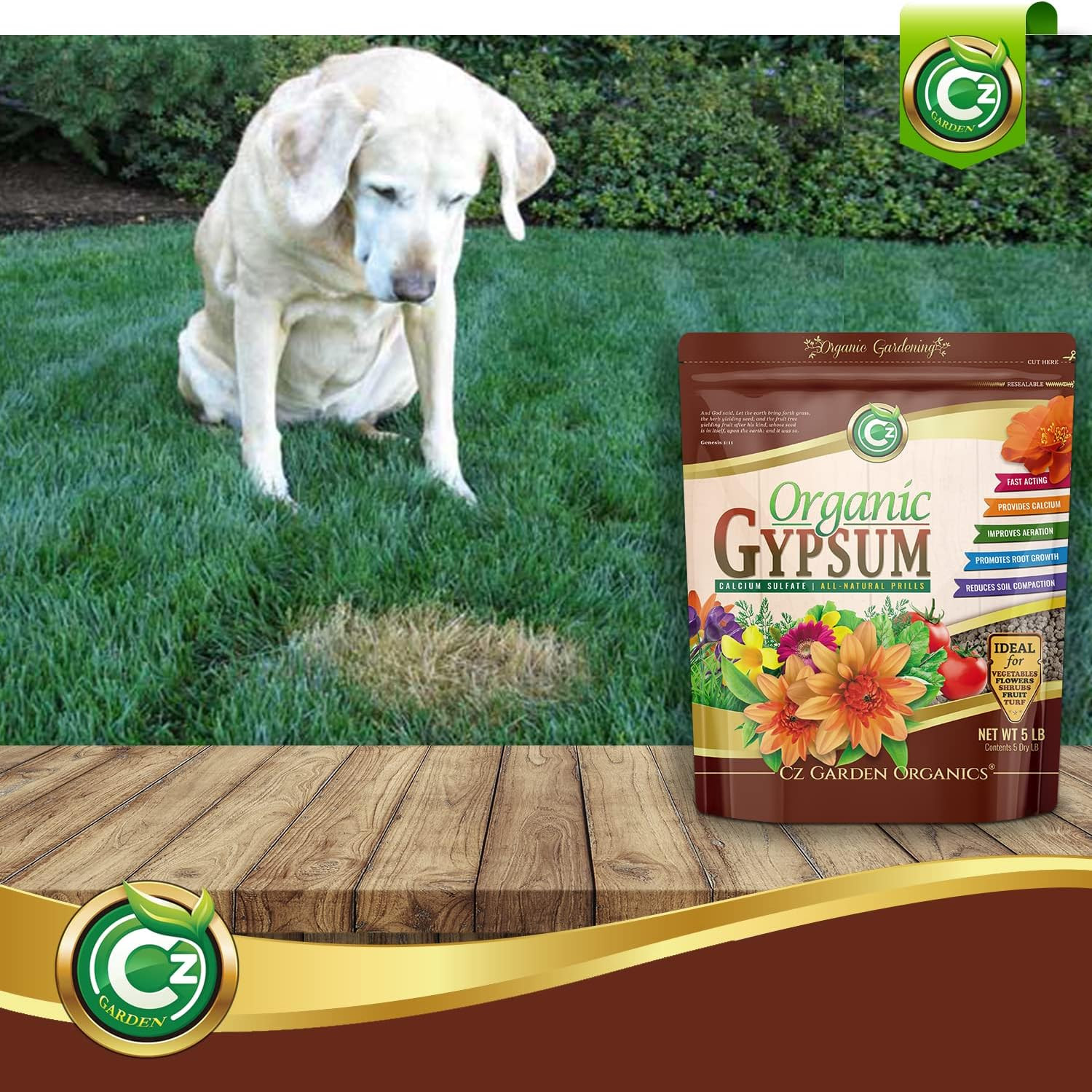 Gypsum Granules – Made in USA – Calcium Sulfate Dihydrate – Garden Soil Amendmen