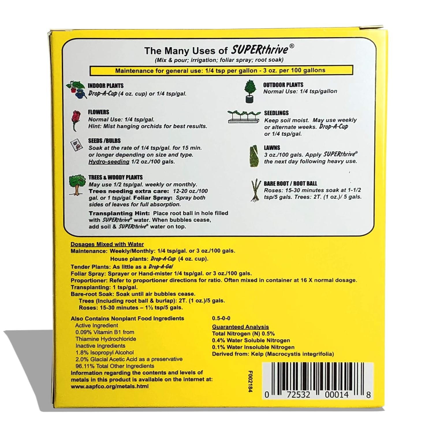 Original Plant Vitamin Solution with Kelp for All Plants 4 Oz – 2 Pack