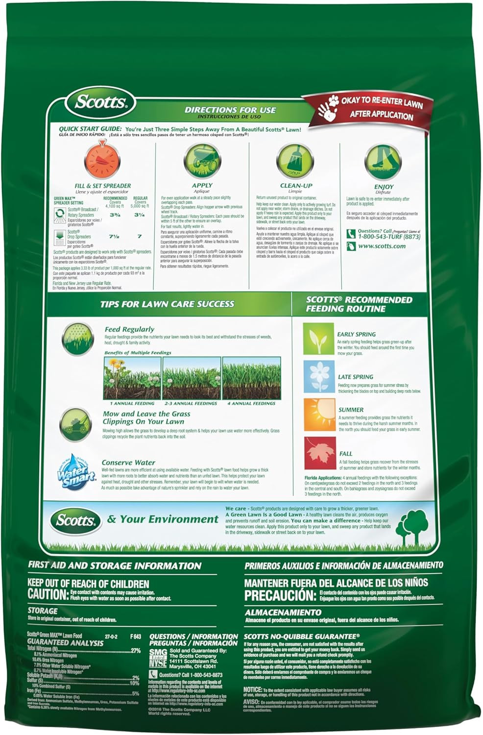 Green Max Lawn Food – Lawn Fertilizer for Grass plus Iron Supplement, 5,000 Sq.