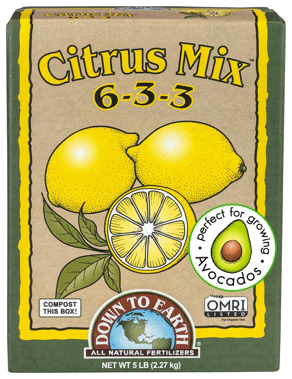 Down To Earth All Natural Fertilizers Organic Citrus Mix – 5 lb, Multicolor