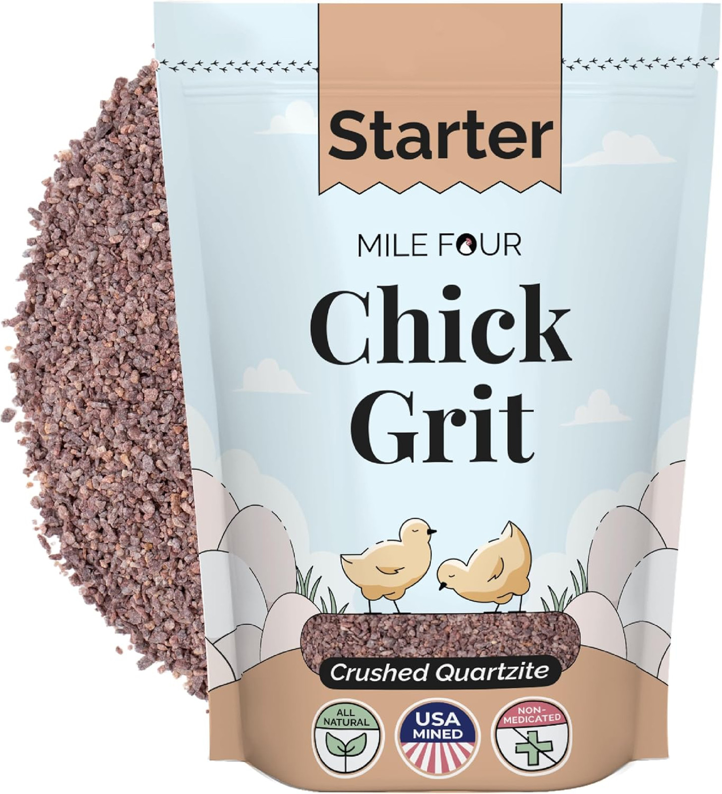 Baby Chicken Grit Quartzite Mineral Poultry Digestive Aid for Chicks 0-8 Weeks 4