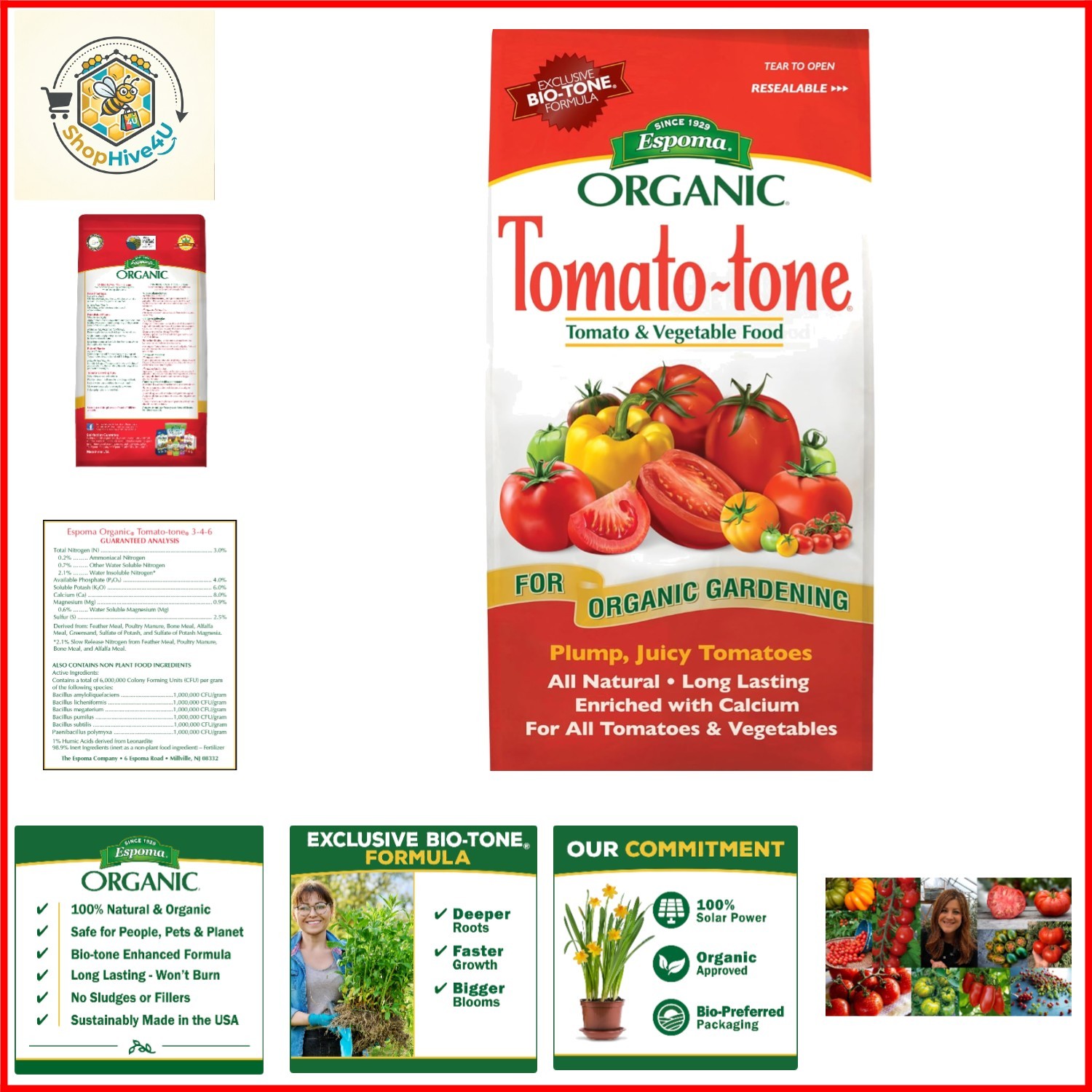 Organic Tomato-Tone 3-4-6 with 8% Calcium. Organic Fertilizer for All Types o…