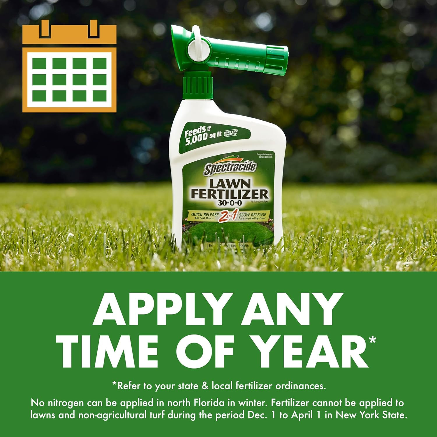 Lawn Fertilizer 30-0-0, 3 Count, 2-In-1 Formula Boosts Overall Lawn Strength, Pr