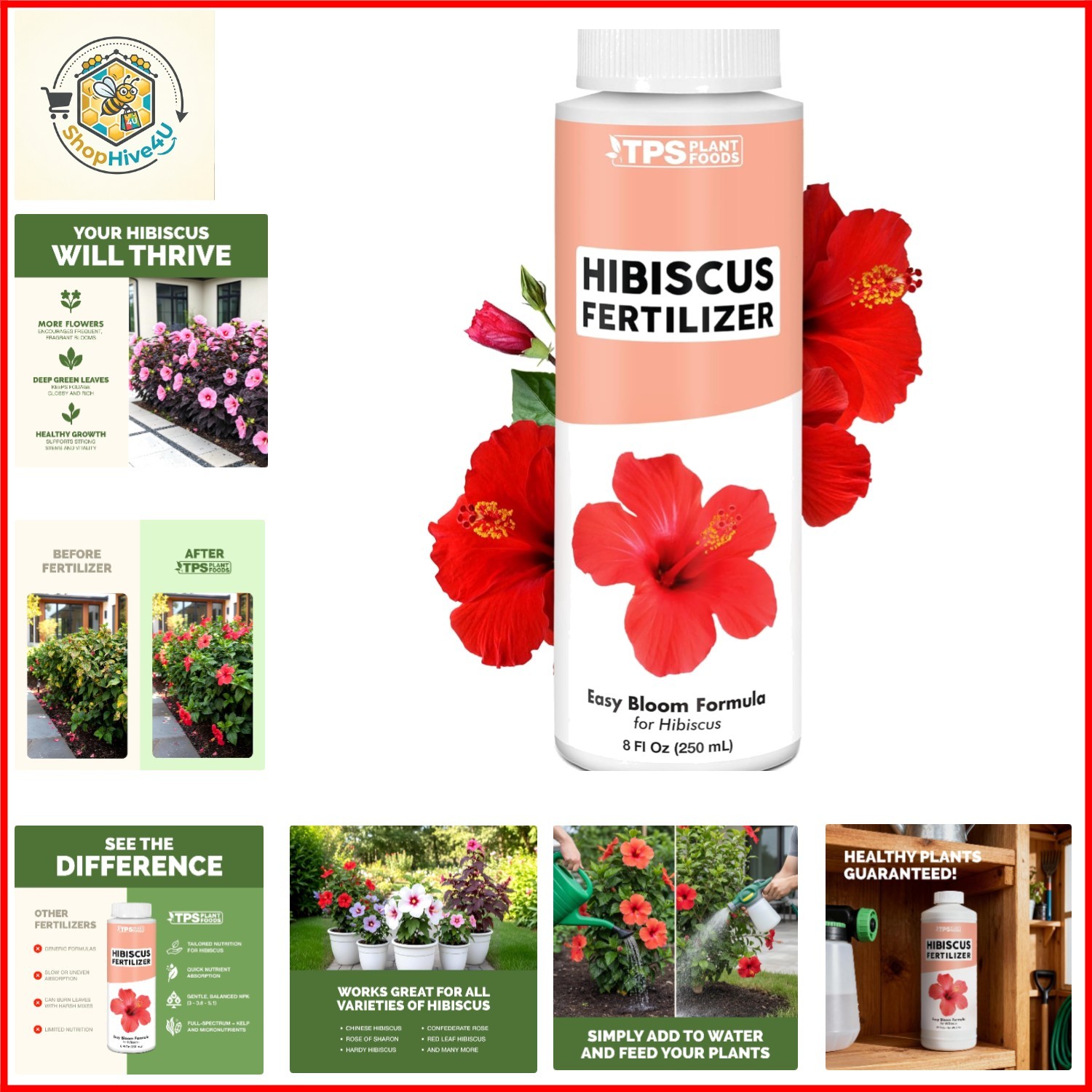 Hibiscus Fertilizer – Liquid Plant Food for More Blooms, 8 oz | Supports Vibr…