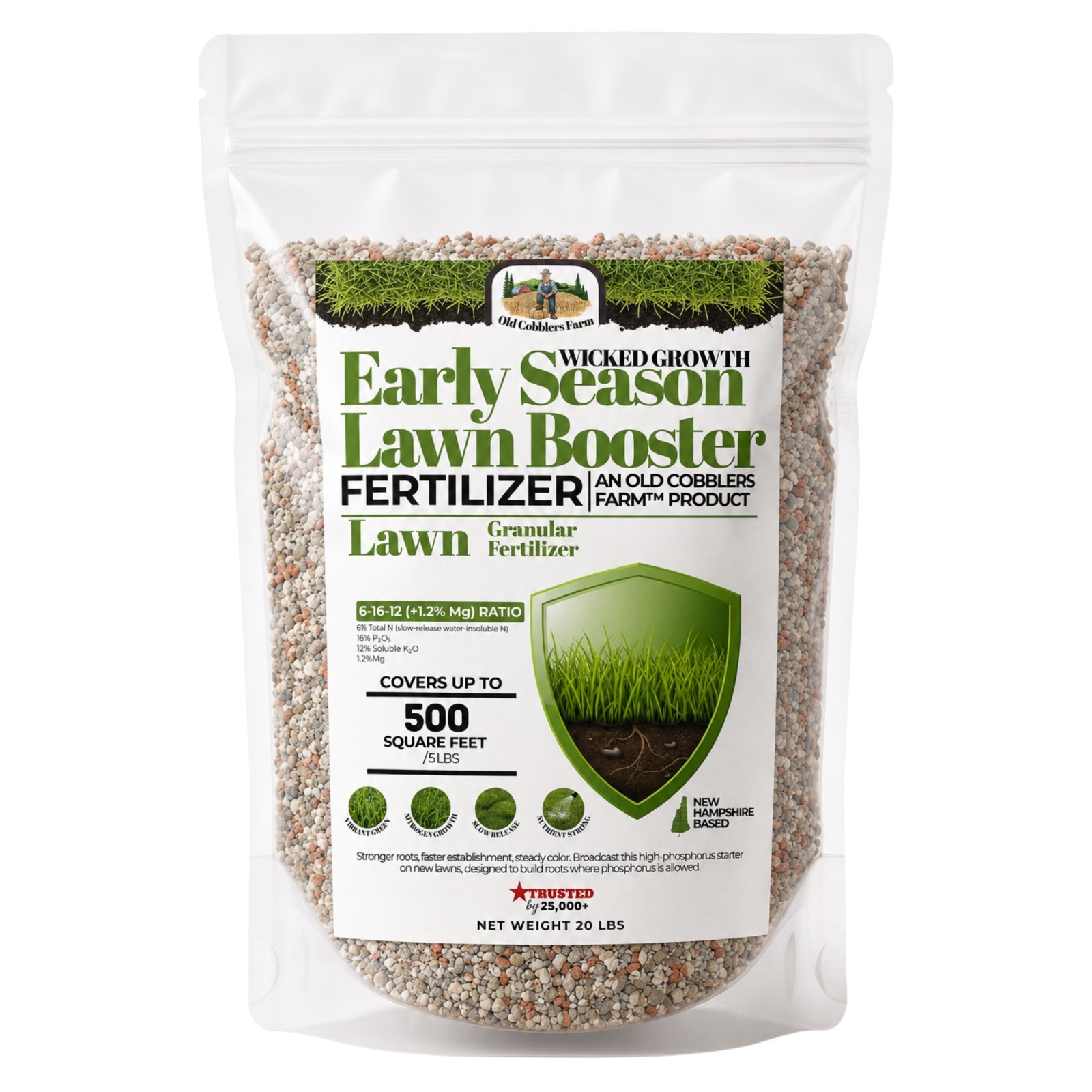 Old Cobblers Farm™ Wicked Growth Early Season Lawn Booster 6-16-12 Fertilizer US