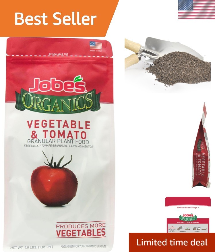 Organic 4 lbs Granular Fertilizer by Jobe’s: Ideal for Tomatoes & Vegetables