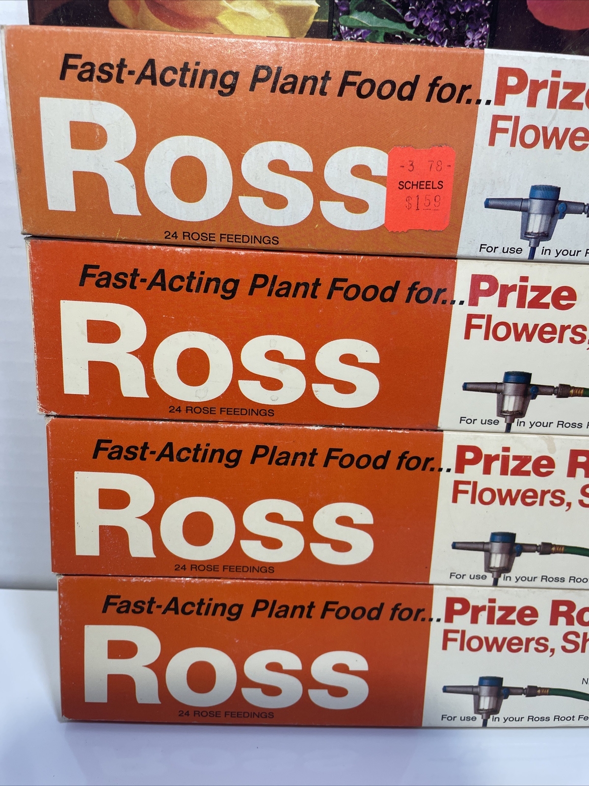 Vintage Ross Root Feeder Fertilizer Pair with Two Pounds 1970s Prize Rose Feed
