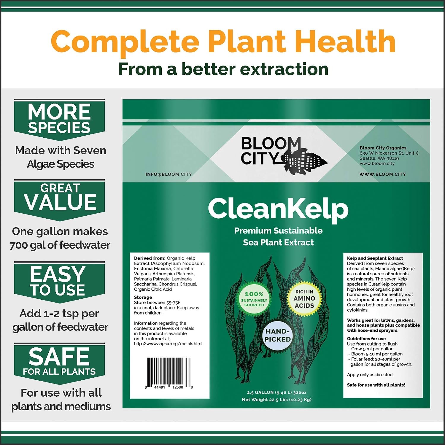 Bloom City Seaweed and Kelp Liquid Fertilizer for Plants, 32 oz | Encourages Str