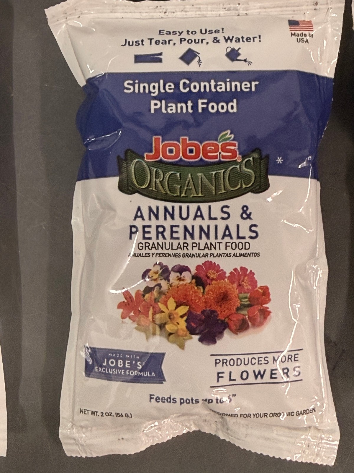 (5) Jobe’s 2 oz Single Container 3-5-4 Annuals & Perennials Granular Flower Food