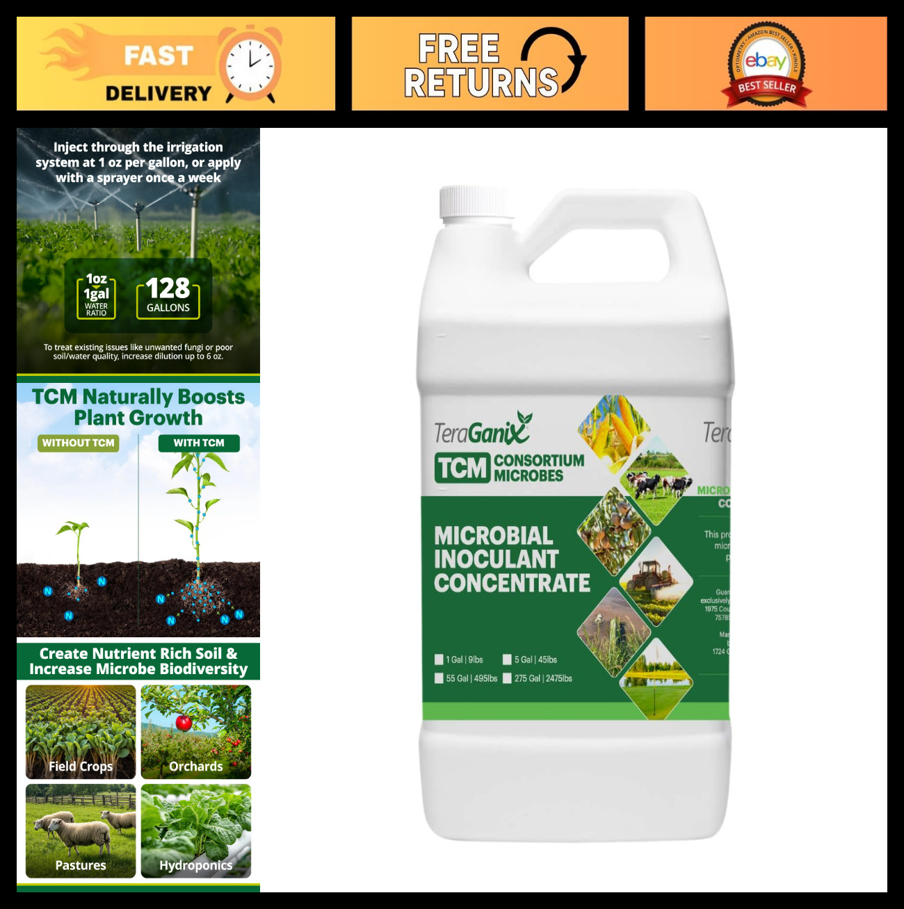 Microbial Inoculant Concentrate for Soil – Boost Crop Yields, Reduce Nitrogen Us