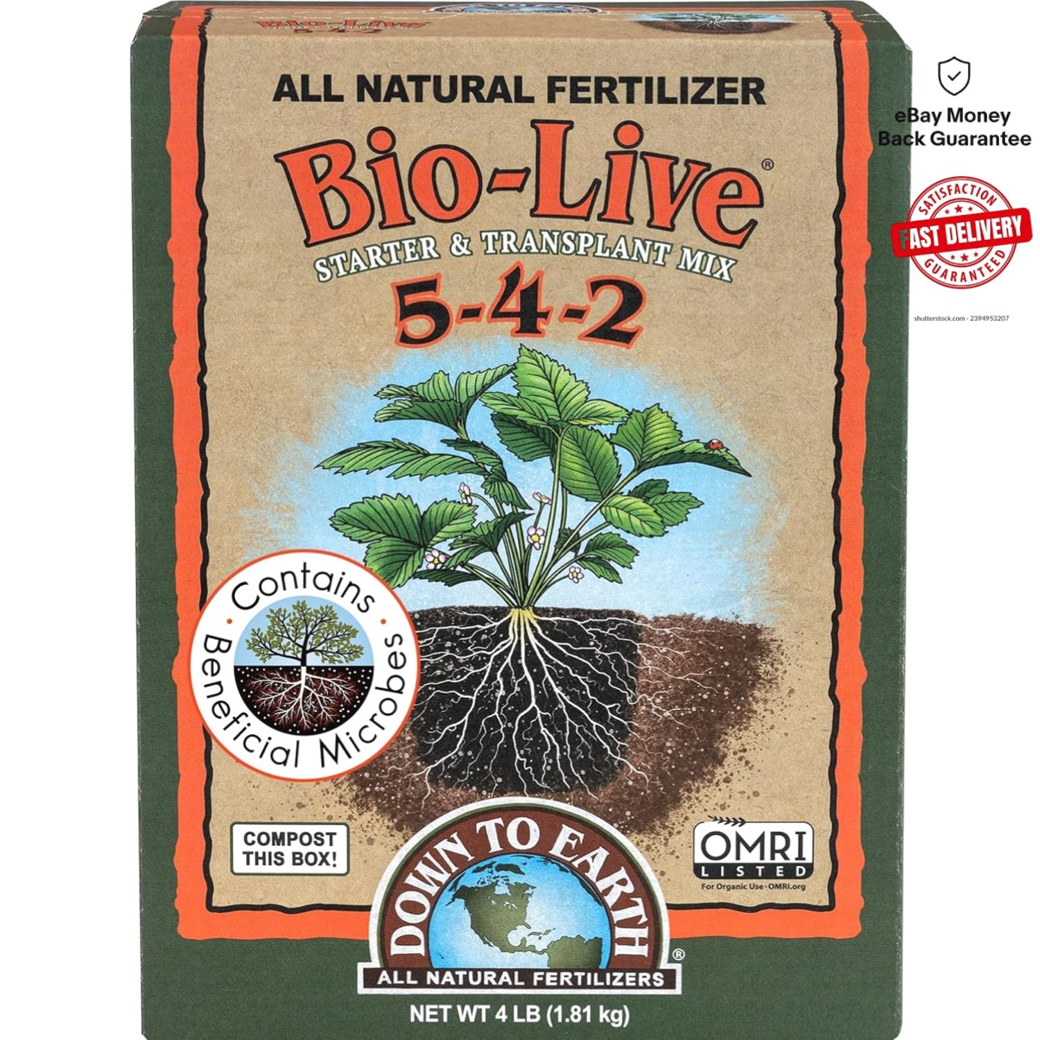 Organic -Live Fertilizer 5-4-2, 5 lb – Enhance Soil & Plant Vigor