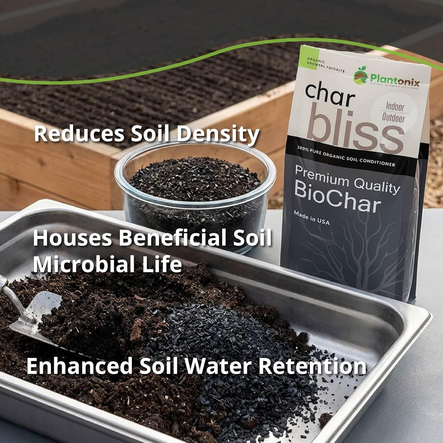 Char Bliss (1 Qt) – Organic Biochar Soil Amendment for Plants & Gardening | OMRI