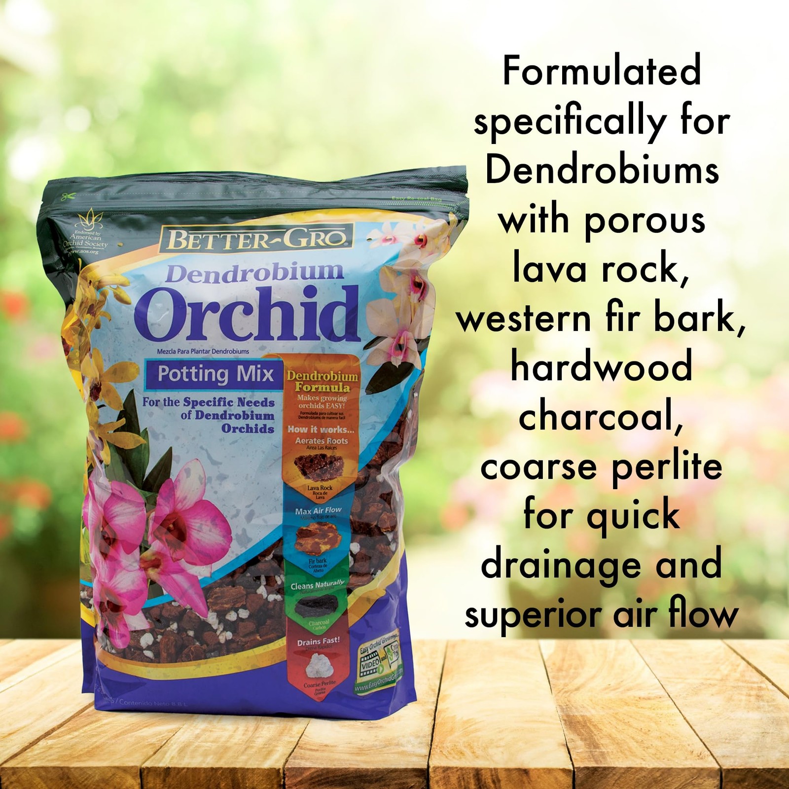 Dendrobium Orchid Potting Mix 8 Quart Natural Soil Blend for Orchids
