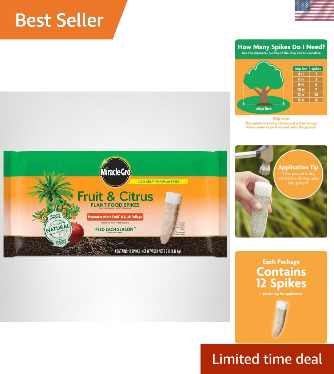 10-15-15 NPK Spikes for Fruit & Citrus Trees – Easy Seasonal Feeding Solution