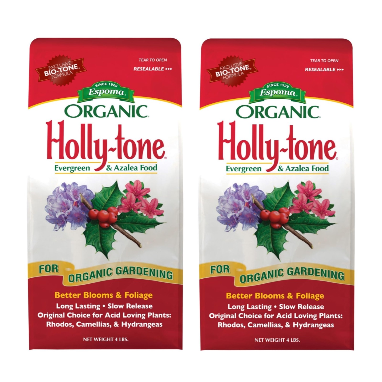Organic Holly-Tone 4-3-4 Natural & Organic Evergreen & Azalea Plant Food; 4 l…