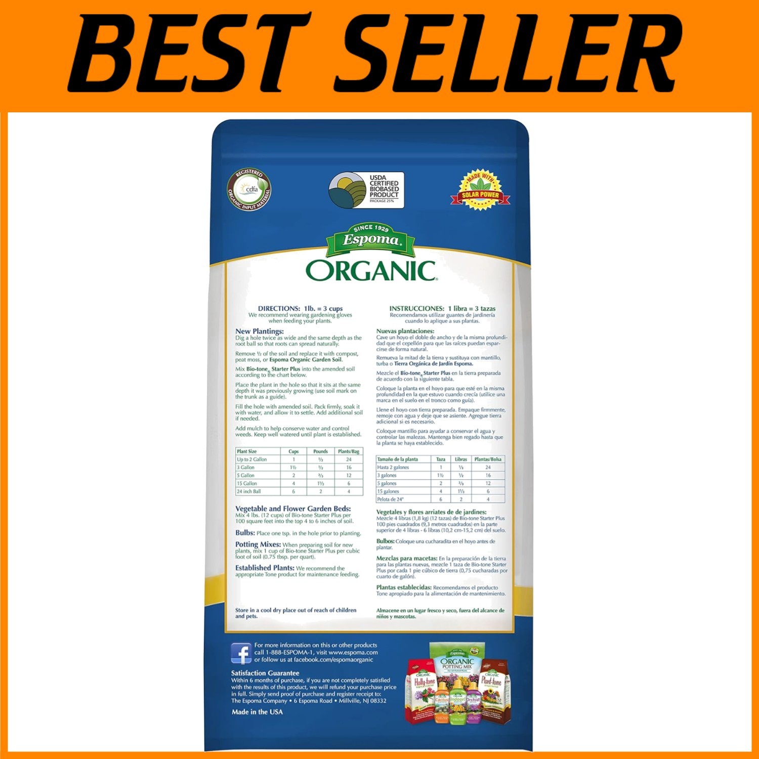 Organic -Tone Starter Plus 4-3-3 Plant Food 8 lb Bag