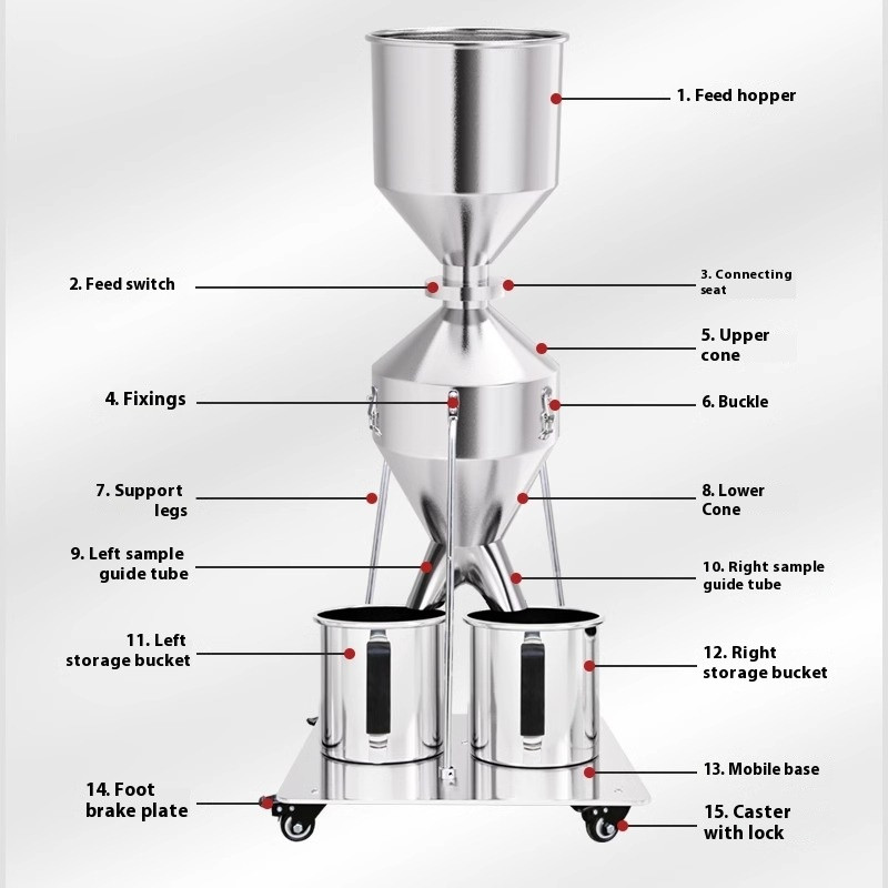Mobile Bellows Type Sampler New Stainless Steel Thickened Removable Sampler