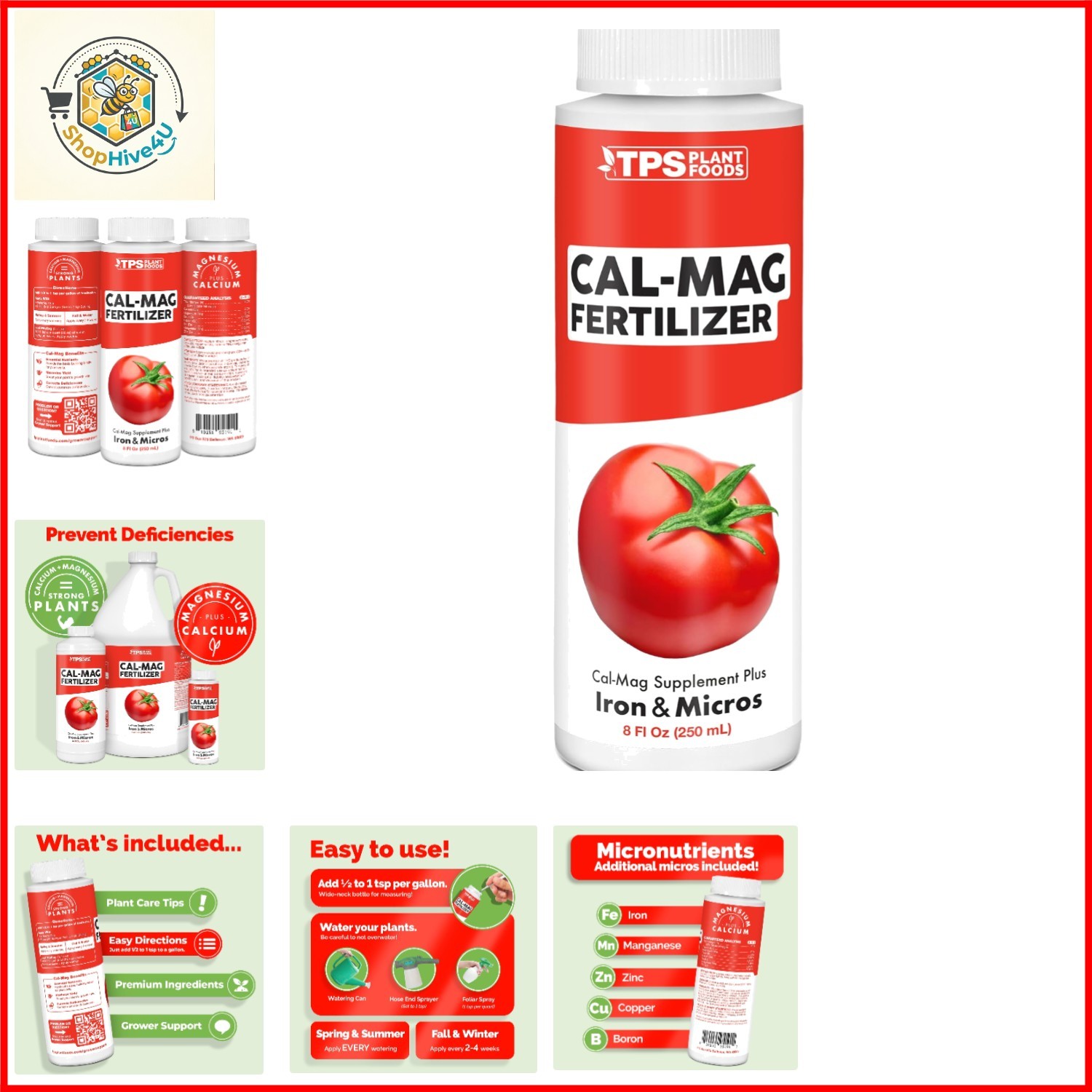 Cal-Mag for Plants Plus Iron and Micros, Calcium and Magnesium, Prevent Commo…
