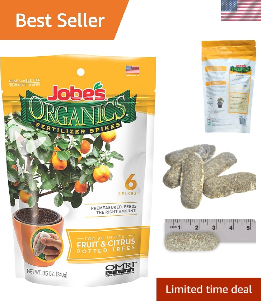 6 Count Jobe’s Organic Fertilizer Spikes for Vibrant Fruit & Citrus Plants