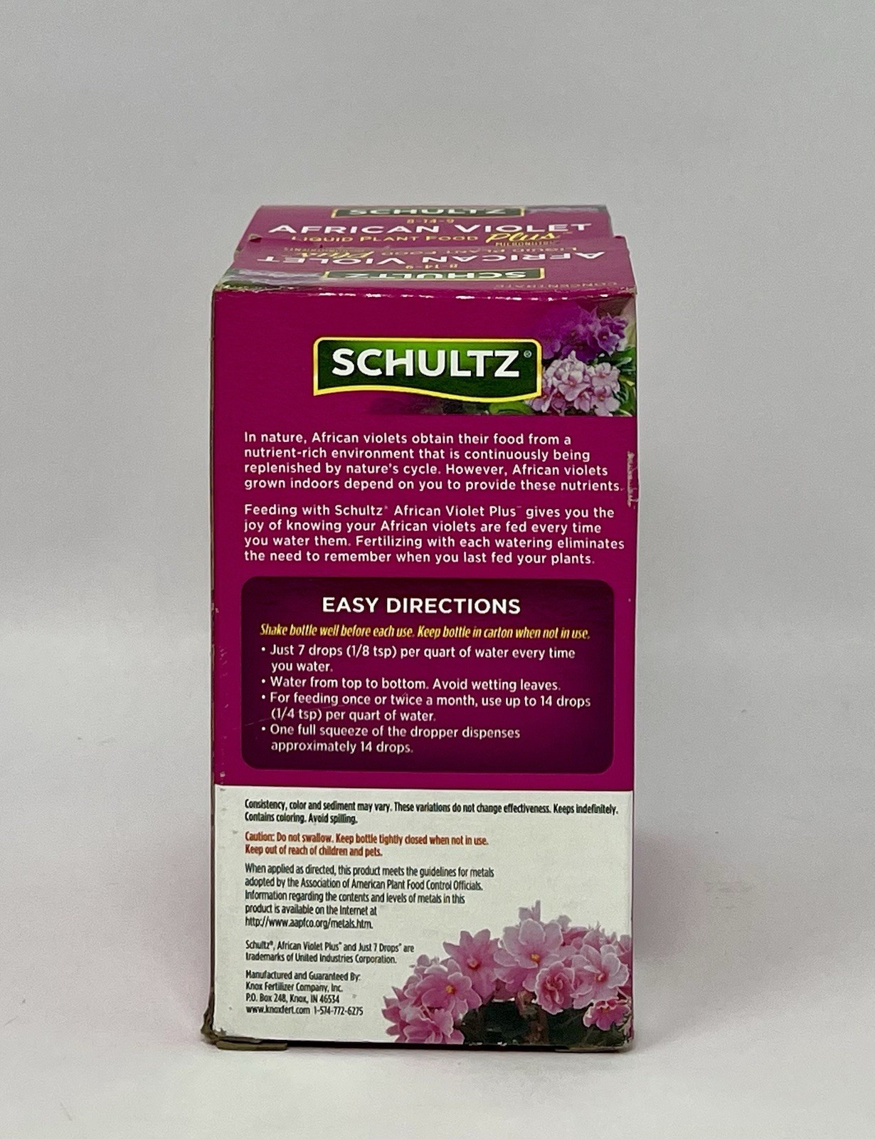 3 Pack Schultz African Violet Liquid Plant Food 8-14-9 Fertilizer 4oz Drops